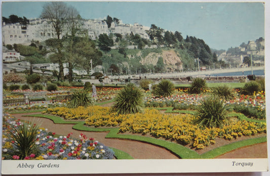 Vintage Postcard of Abbey Gardens, Torquay