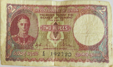 Load image into Gallery viewer, 1941 The Government of Ceylon 2 Rupees Banknote
