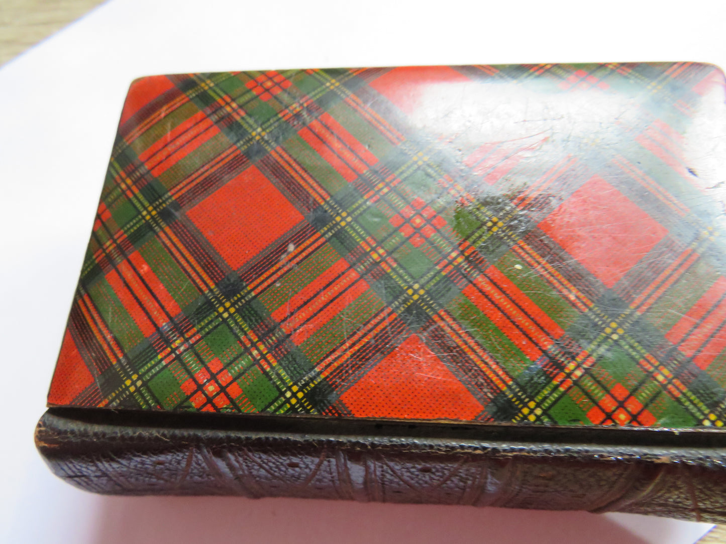 Antique Victorian Mauchline Tartan Ware "New Testament Bible"