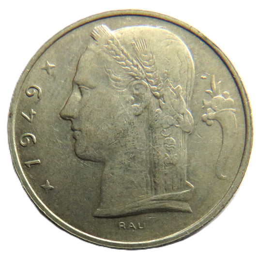 1949 Belgium 5 Francs Coin