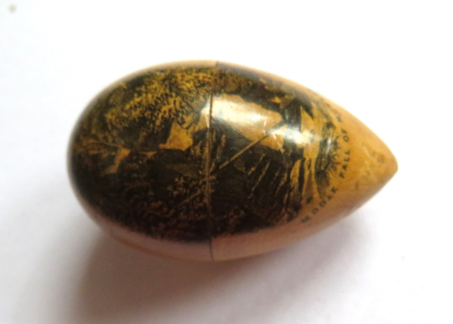 Antique Victorian Mauchline Transfer Ware Thimble Holder "Middle Fall of Moness"