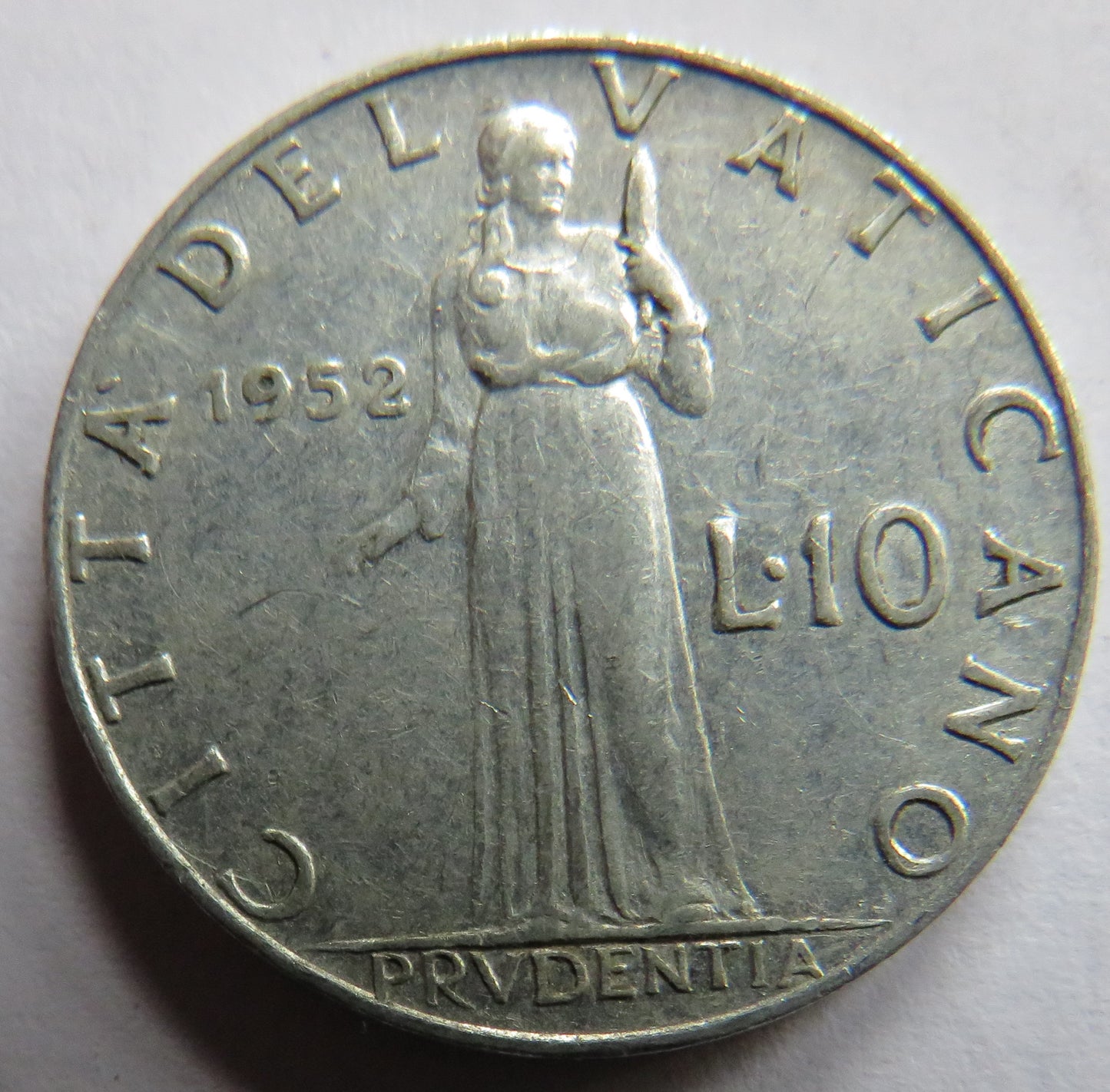 1952 Vatican City 10 Lire Coin