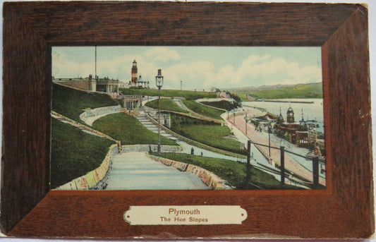 Vintage Postcard of Plymouth, The Hoe Slopes, 1909