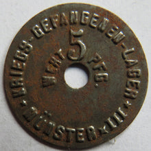 Load image into Gallery viewer, Kriegs-Gefangenen-Lager Munster III 5 Pfennig Token
