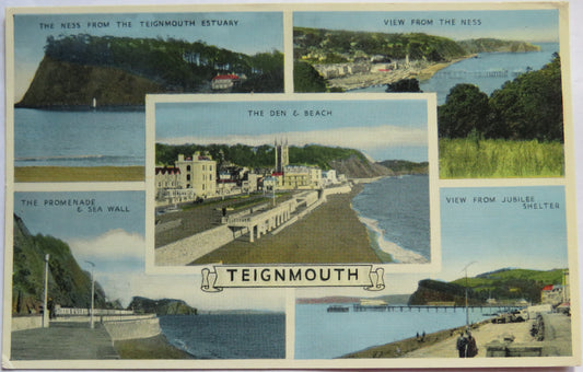 Vintage Multiview Postcard of Teignmouth