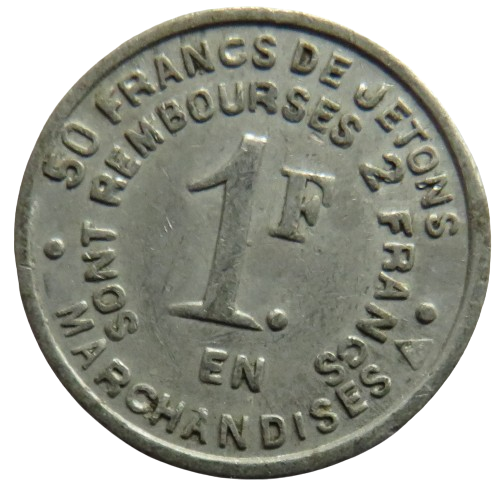 Vintage French Token 1 Franc - J.B. Dechaud St Etienne