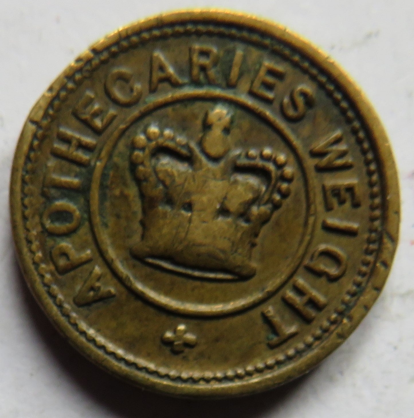 Apothecaries Weight Two Scruples Small Token