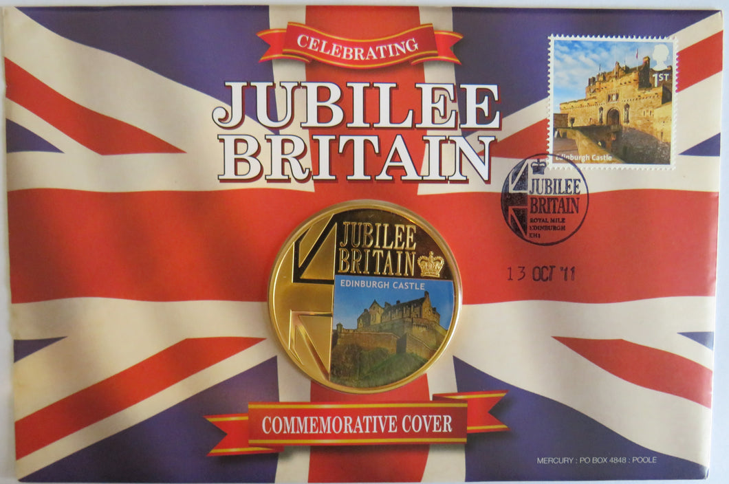 Celebrating Jubilee Britain Commemorative Coin Cover Edinburgh Castle