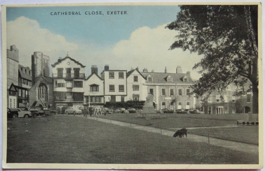 Vintage Postcard of Cathedral Close, Exeter, 1960