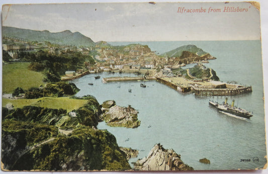 Vintage Postcard of Ilfracombe From Hillsboro'