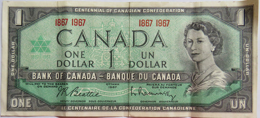 1967 Canada $1 One Dollar Banknote