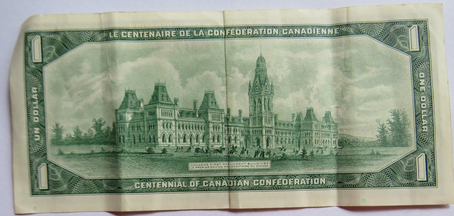 1967 Canada $1 One Dollar Banknote