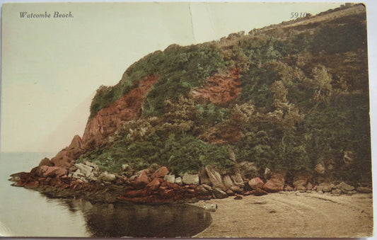 Vintage Postcard of Watcombe Beach