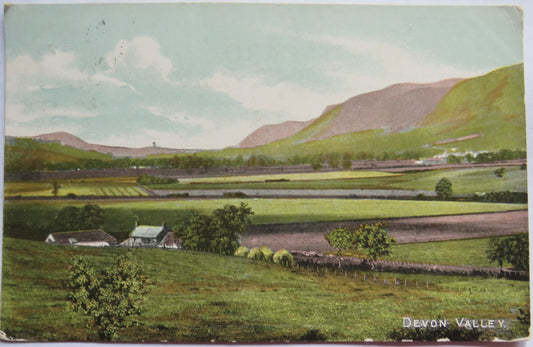 Vintage Postcard of Devon Valley, 1906