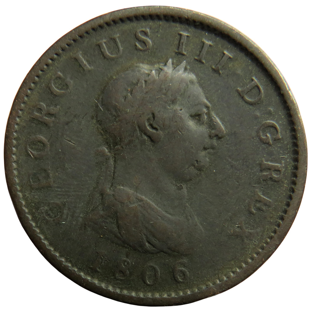 1806 King George III One Penny Coin - Great Britain