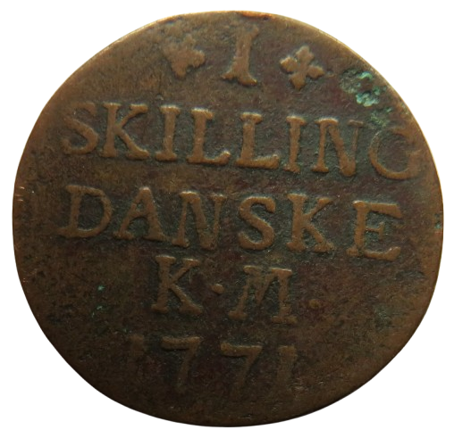 1771 Denmark One Skilling Coin