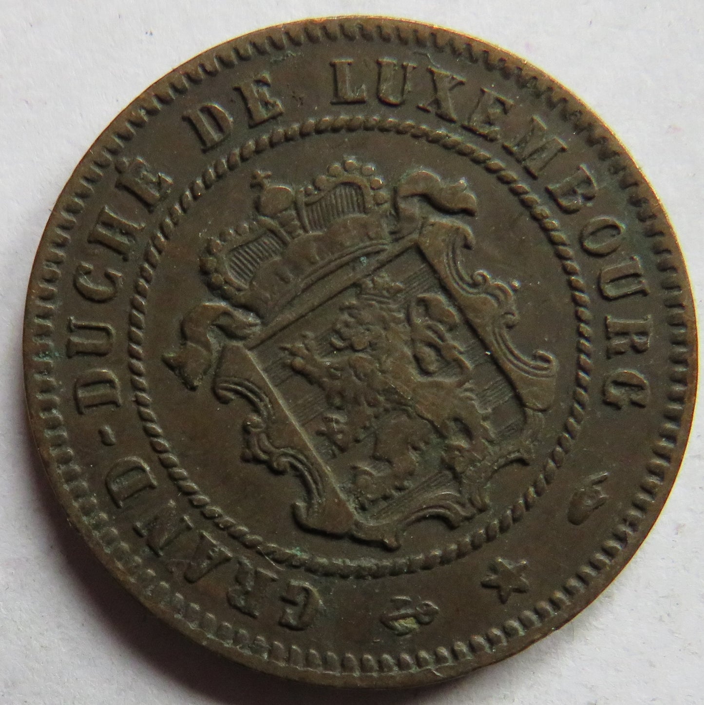 1855-A Luxembourg 5 Centimes Coin