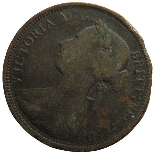 1890 Queen Victoria 1/2d Halfpenny Coin - Great Britain