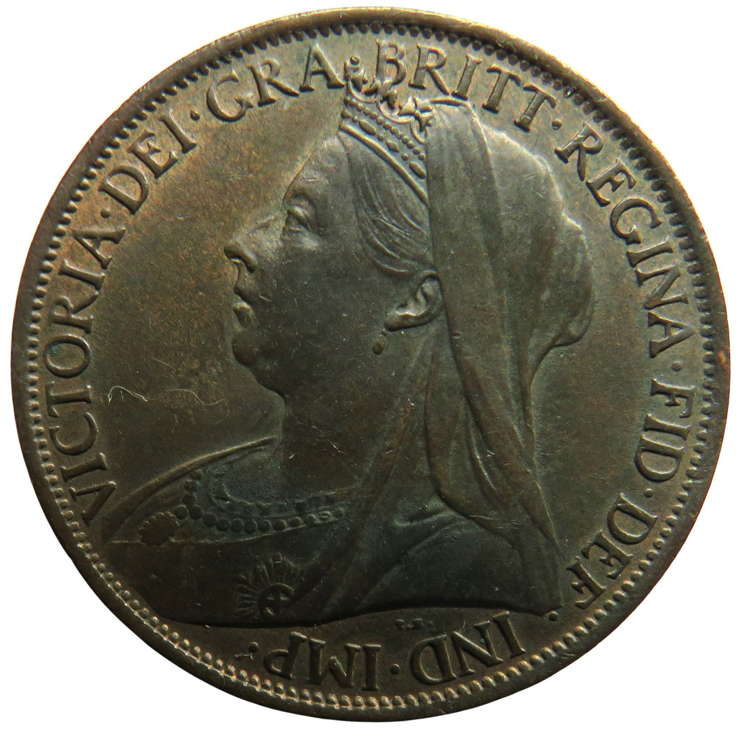 1901 Queen Victoria One Penny Coin In Higher Grade