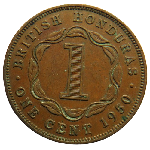 1950 King George VI British Honduras One Cent Coin