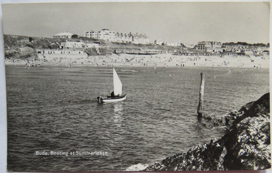 Vintage Postcard of Bude, Boating at Summerleaze
