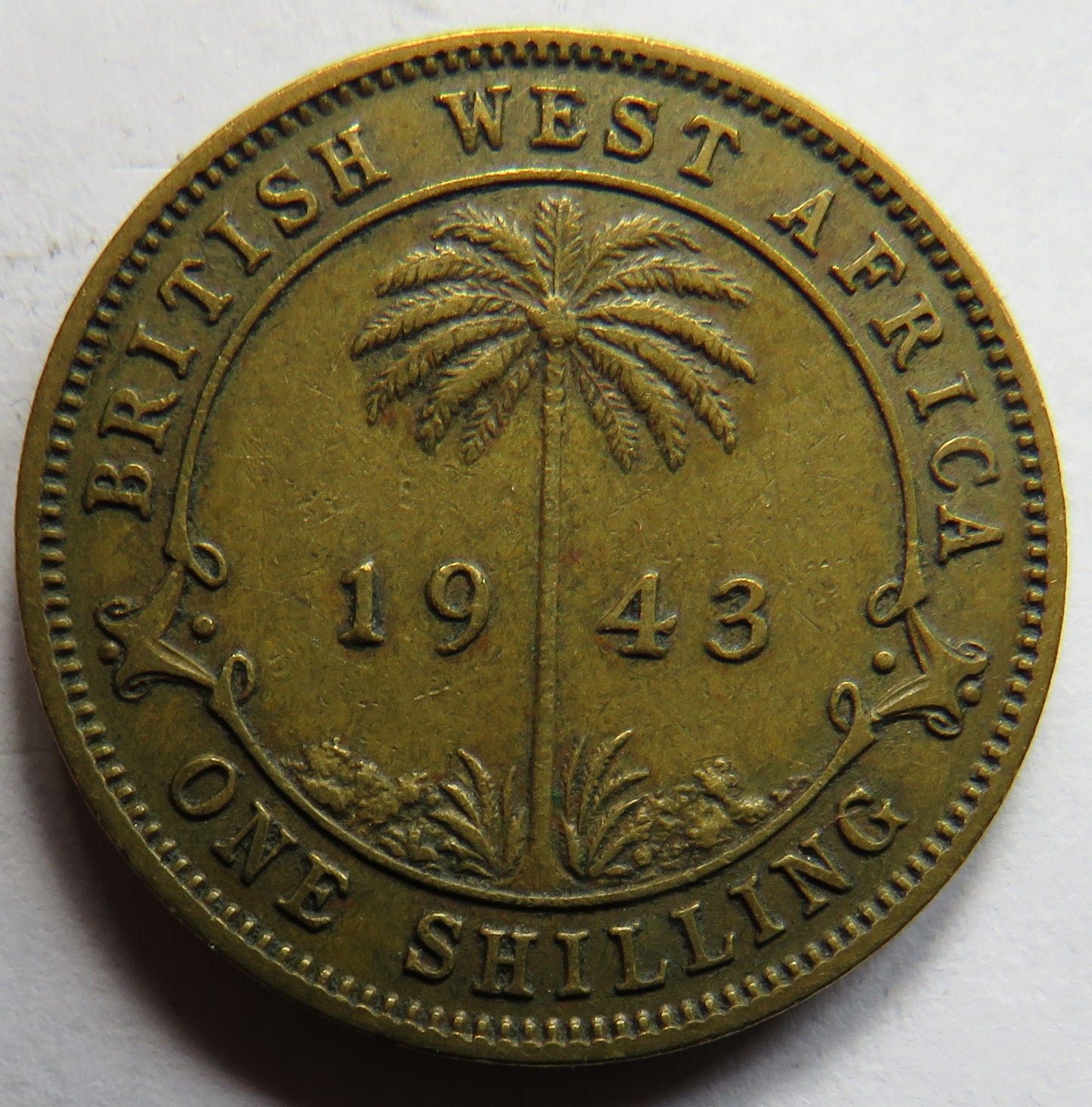 1943 King George VI British West Africa One Shilling Coin
