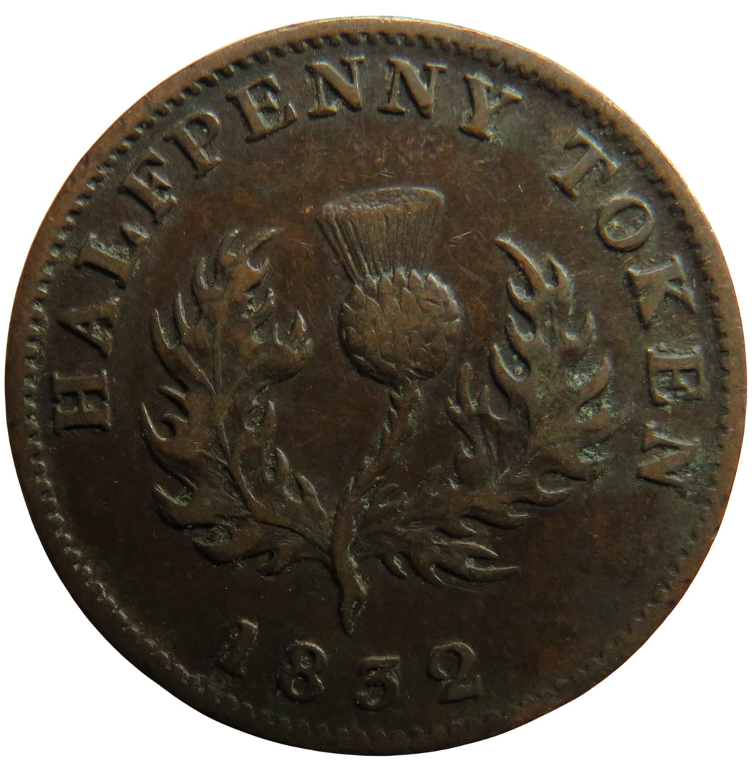 1832 Province of Nova Scotia Halfpenny Token