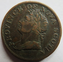 Load image into Gallery viewer, 1832 Province of Nova Scotia Halfpenny Token
