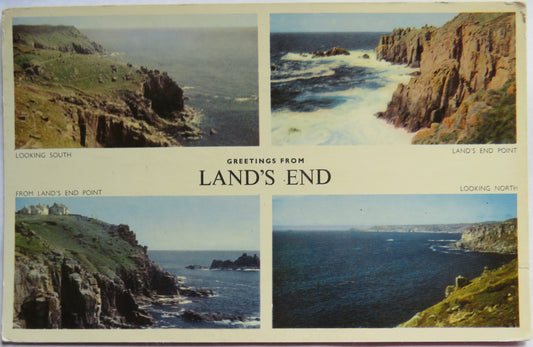 Vintage Postcard of Greetings From Land's End, Multiview Postcard, 1955