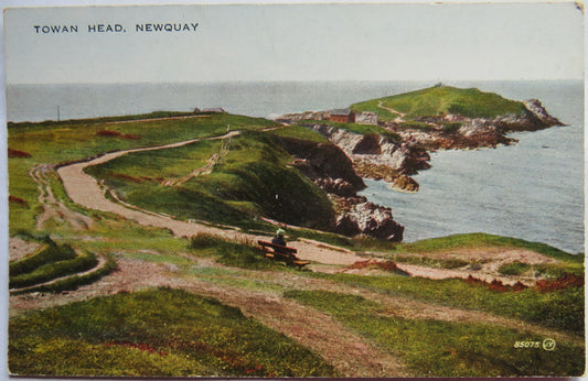 Vintage Postcard of Towan Head, Newquay