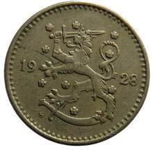 Load image into Gallery viewer, 1928 Finland One Markka Coin
