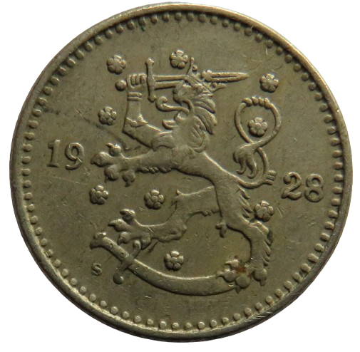 1928 Finland One Markka Coin