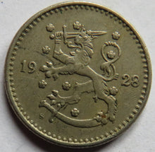 Load image into Gallery viewer, 1928 Finland One Markka Coin
