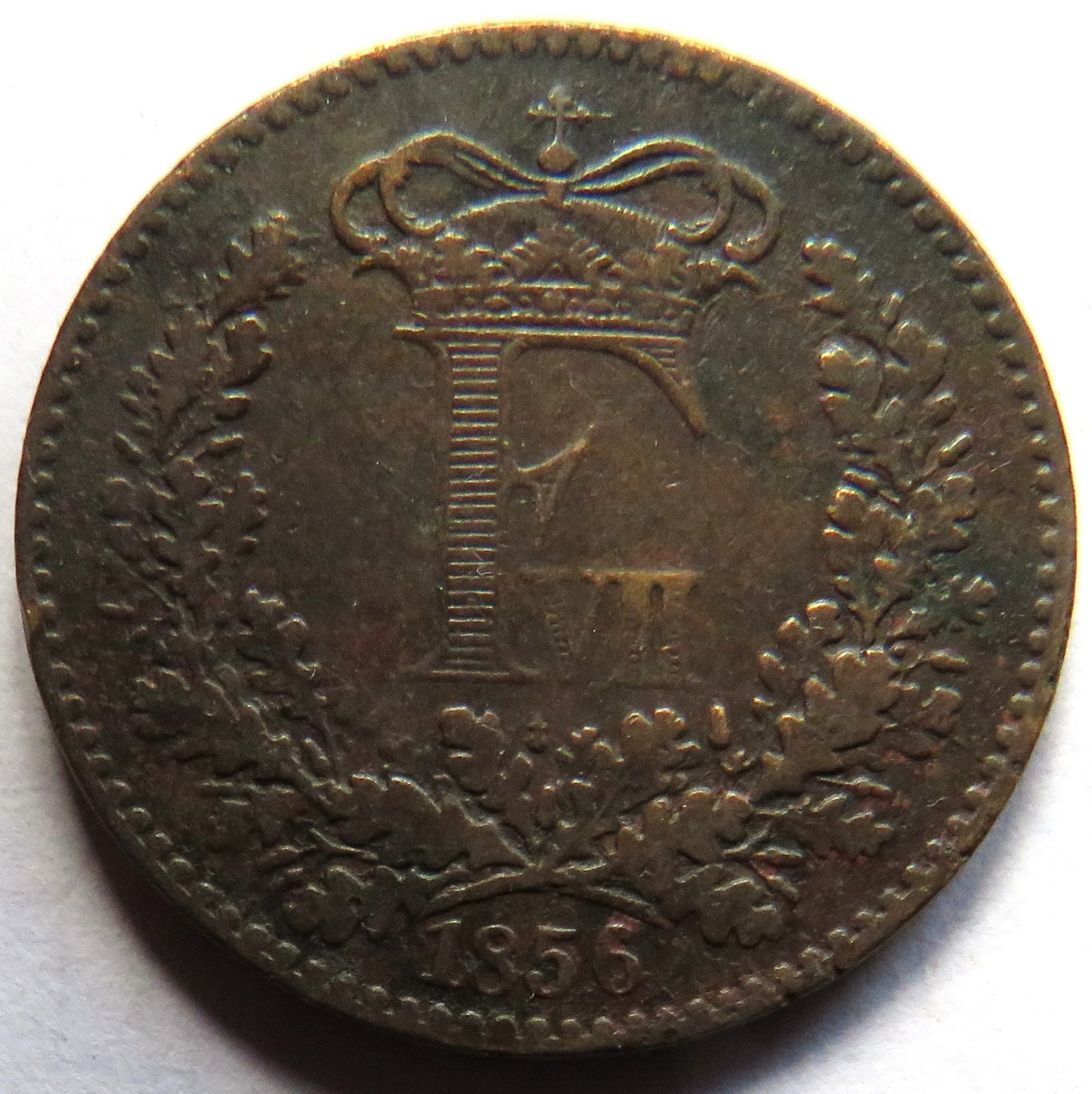1856 Denmark Skilling Rigsmont Coin