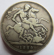 Load image into Gallery viewer, 1889 Queen Victoria Jubilee Head Silver Crown Coin - Great Britain
