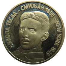 Load image into Gallery viewer, 1996 Yugoslavia 20 Novih Dinara Coin - Nikola Tesla
