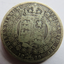 Load image into Gallery viewer, 1889 Queen Victoria Jubilee Head Silver Halfcrown Coin - Great Britain
