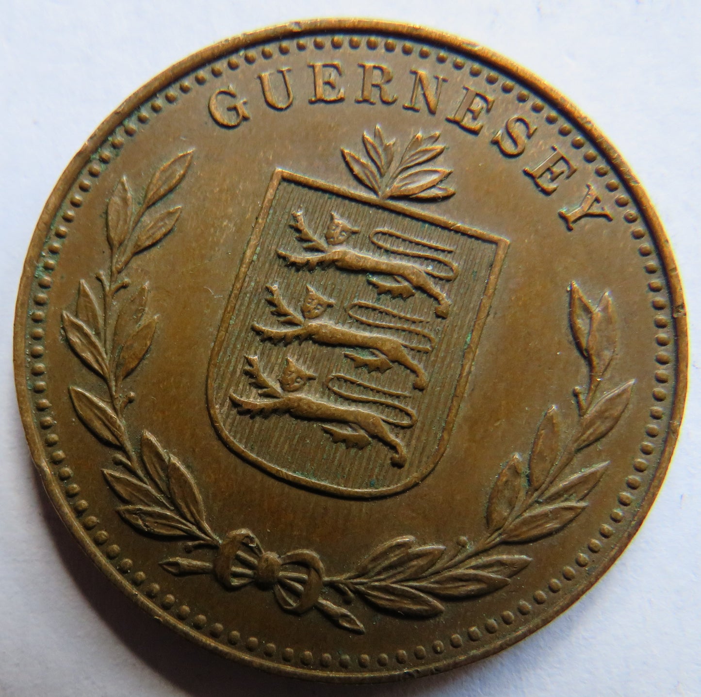 1949 Guernsey 8 Doubles Coin