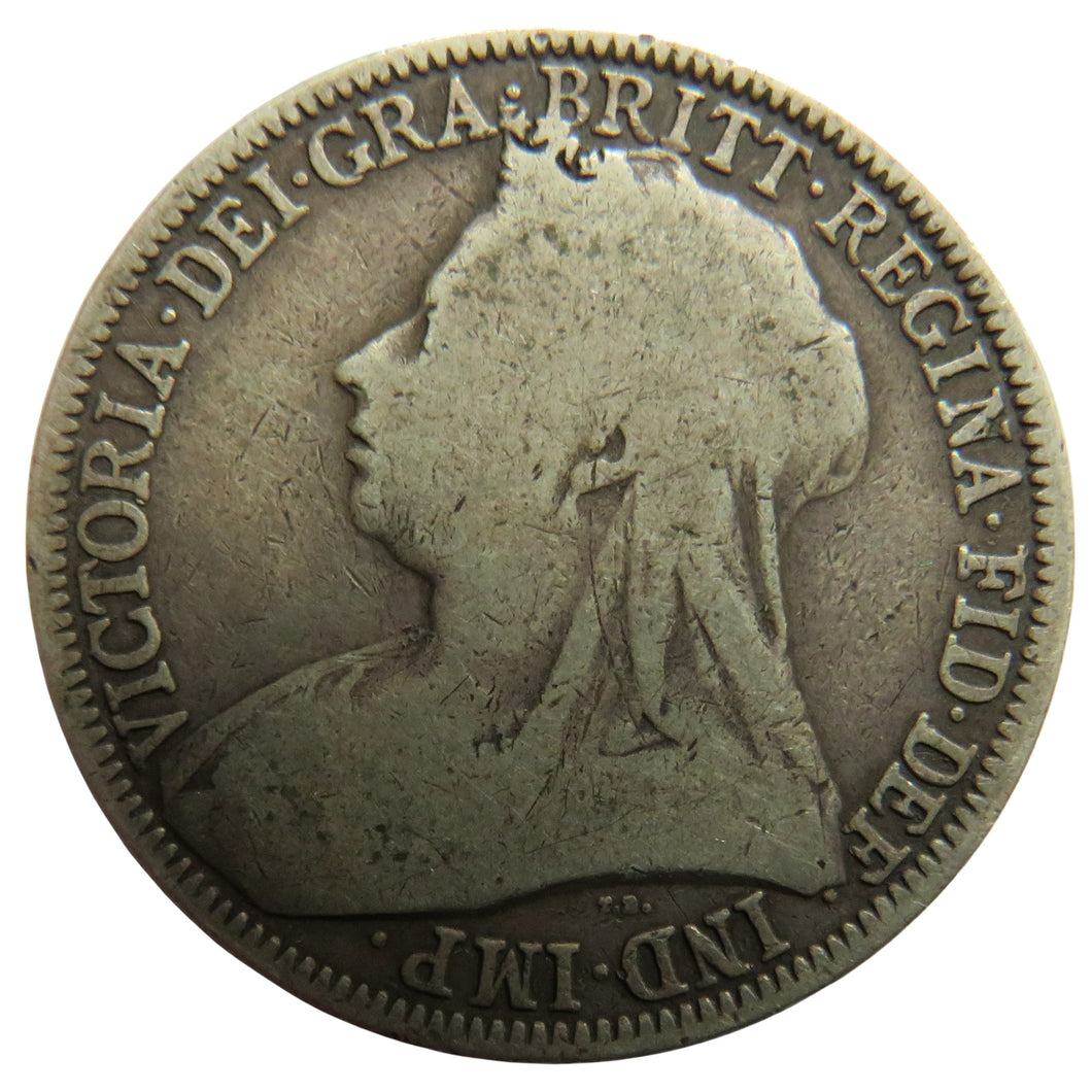 1895 Queen Victoria Silver Florin / Two Shillings Coin