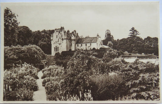 Vintage Postcard of Crathes Castle and Gardens, Property of the National Trust of Scotland