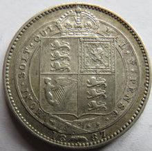 Load image into Gallery viewer, 1887 Queen Victoria Jubilee Head Silver Shilling Coin - Great Britain
