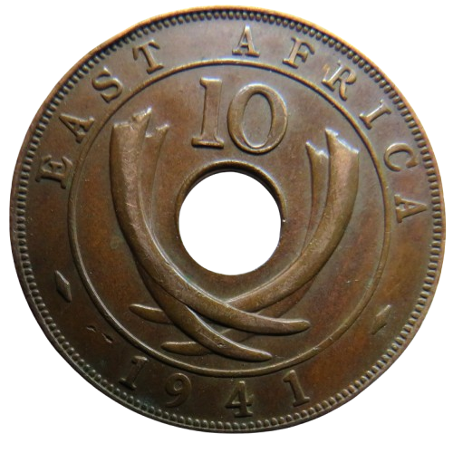1941 East Africa 10 Cents Coin