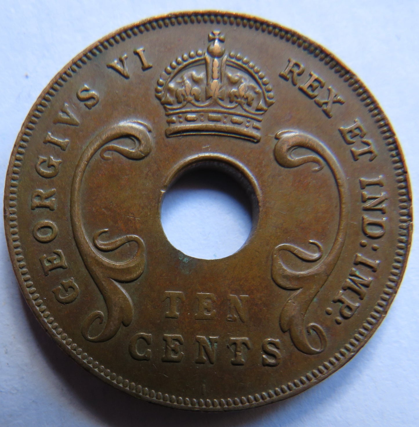 1941 East Africa 10 Cents Coin