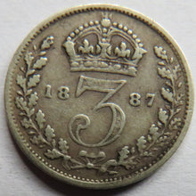 Load image into Gallery viewer, 1887 Queen Victoria Silver Threepence Coin - Great Britain
