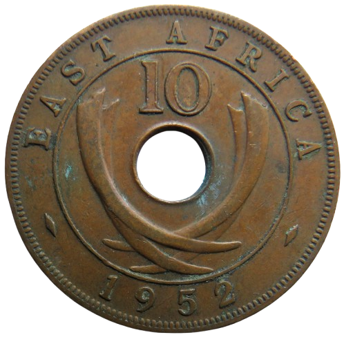 1952 East Africa 10 Cents Coin