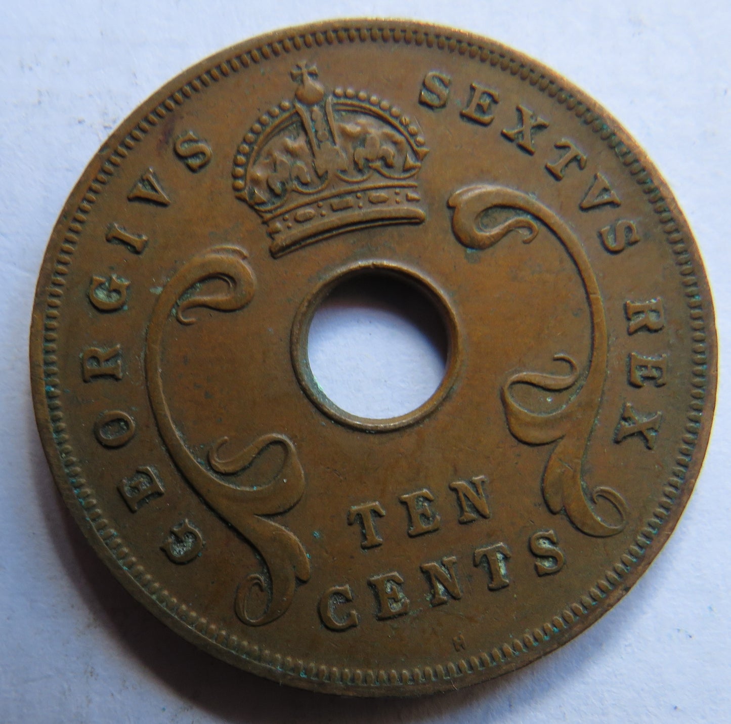 1952 East Africa 10 Cents Coin
