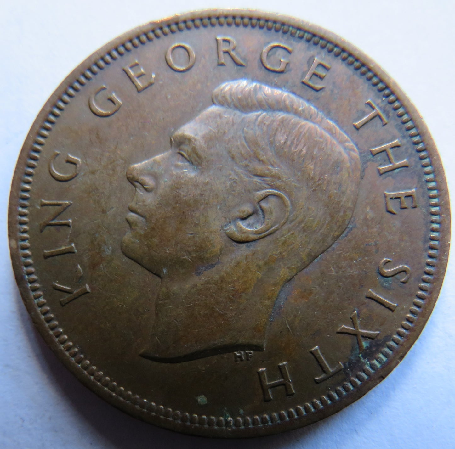 1951 King George VI New Zealand One Penny Coin