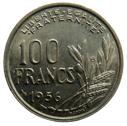 1956-B France 100 Francs Coin