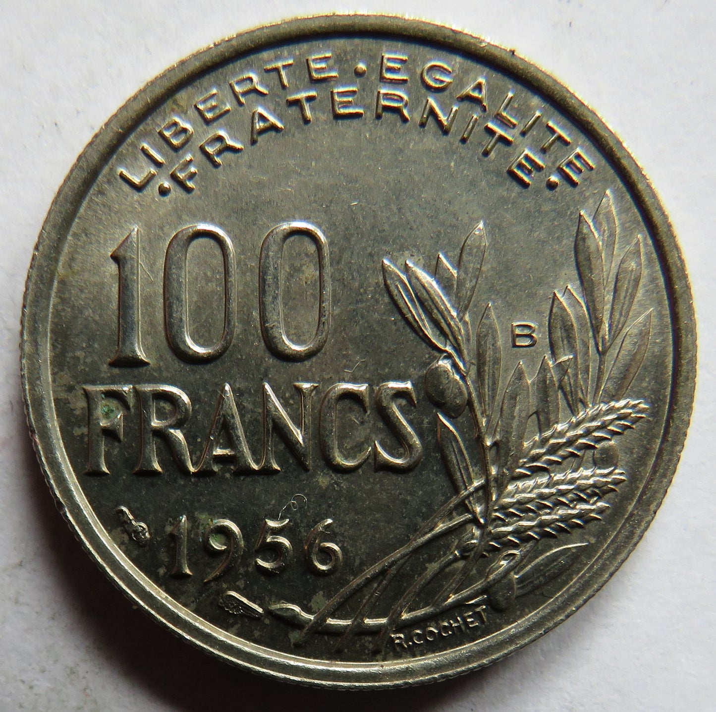 1956-B France 100 Francs Coin