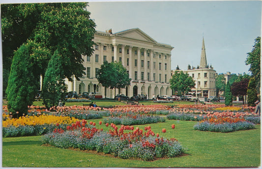 Vintage Postcard of Imperial Gardens and Queens Hotel, Cheltenham